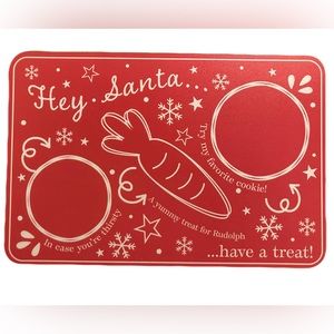 NWT Hey Santa Christmas Treat Board for Santa‎ and Rudolph Rectangular Red White